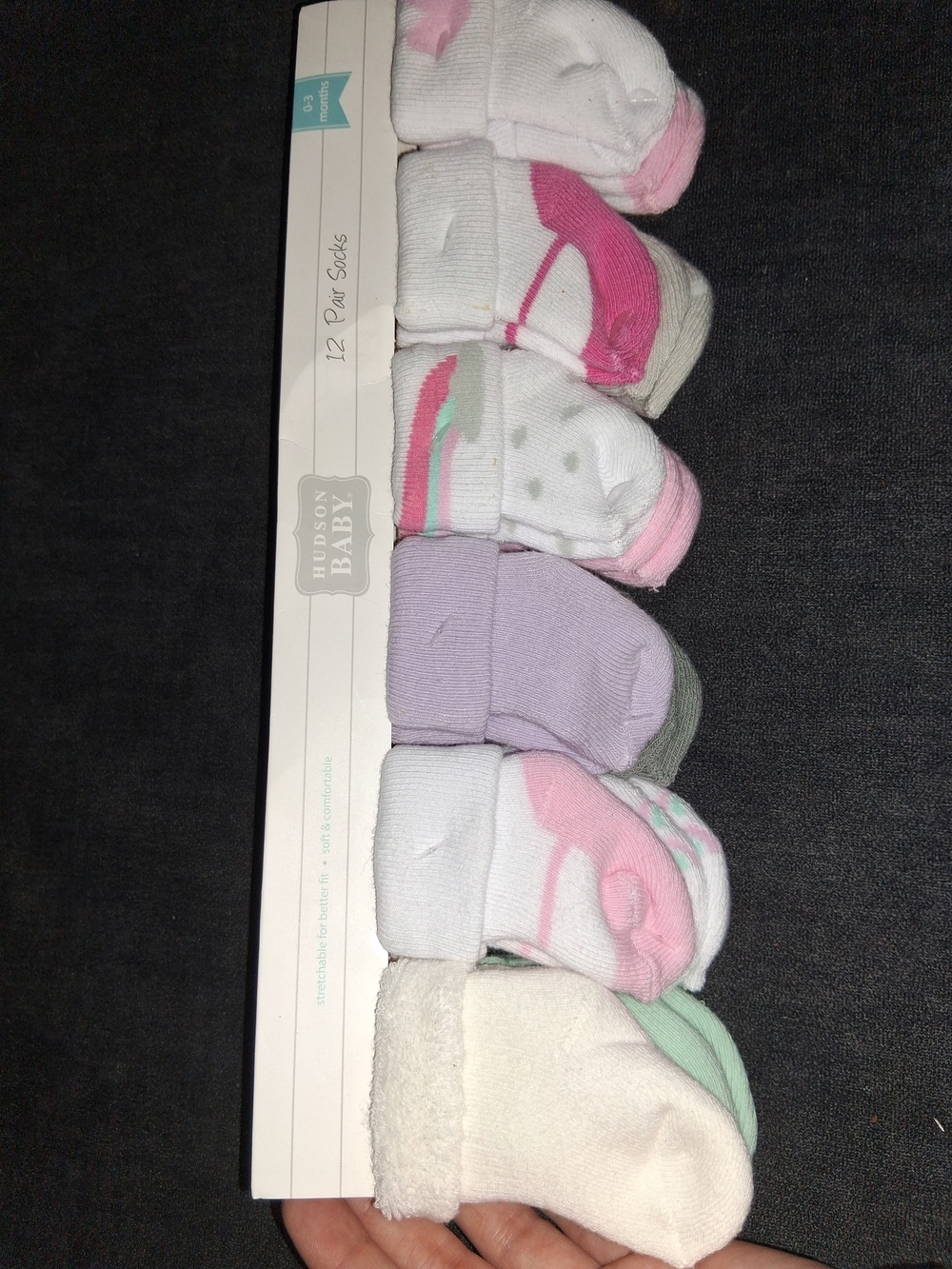 0-3 Months Hudson Baby Girls 12-Pack Pink & Pastel Infant Socks